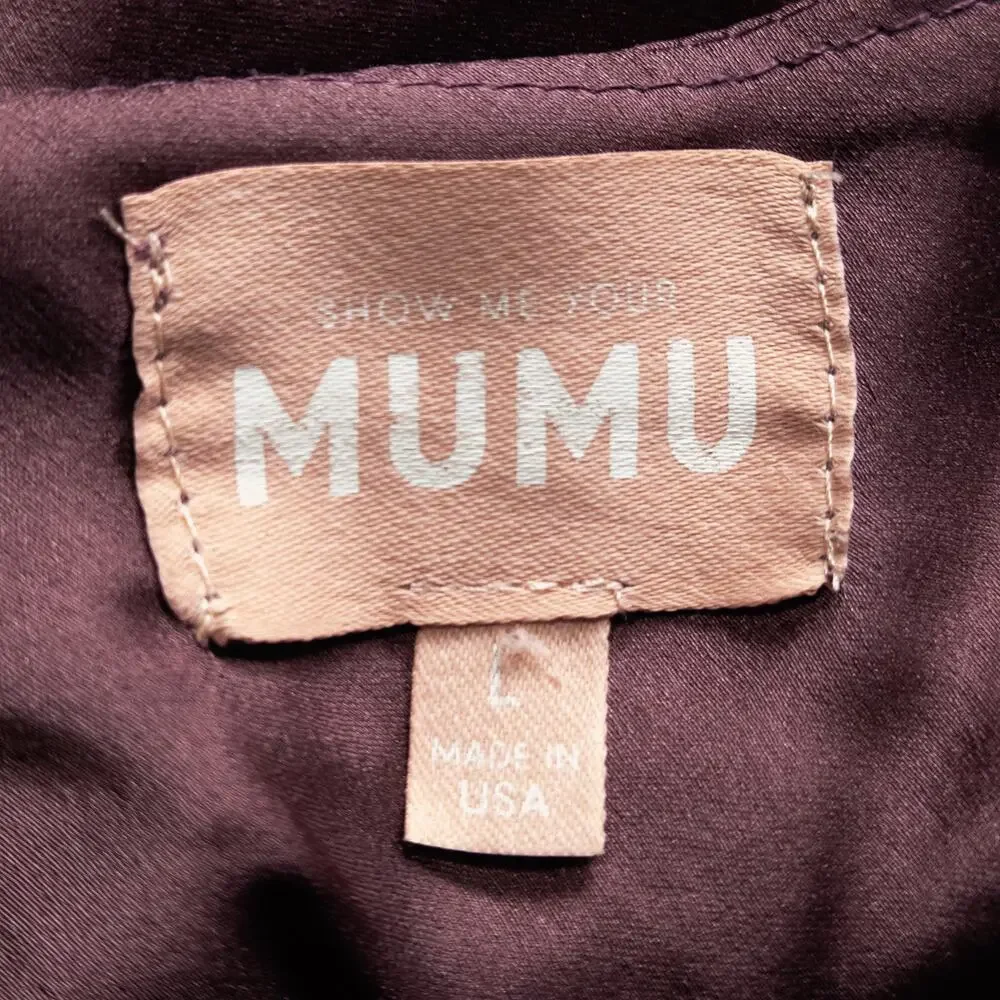 Show Me Your Mumu Purple Slip Dress Size S Cowl Neck Minimalist Romantic - Picture 7 of 7